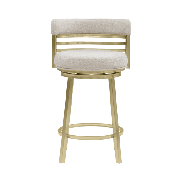 Armen Living Santorini Counter Height Barstool in Brando Brass