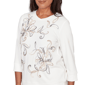 Petite Alfred Dunner Comfort & Joy Floral Embroidery Blouse - image 5