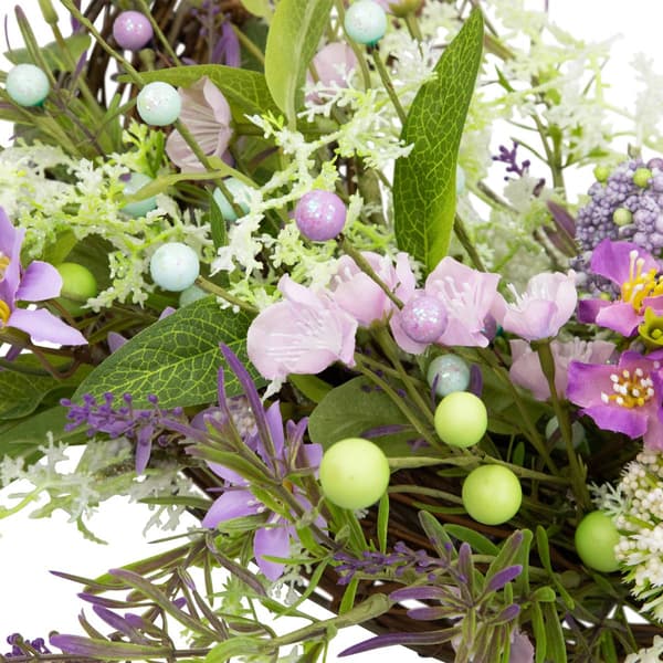 Northlight Seasonal Artificial Wildflower & Berry Half Wreath