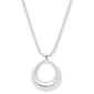 Anne Klein Silver-Tone Puffy Beveled Open Drop Pendant Necklace - image 1