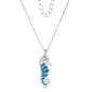 Gemstone Classics(tm) Silver & Created Opal Seahorse Necklace - image 1