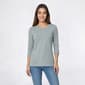 Womens Hasting & Smith 3/4 Sleeve Solid Round Neck Tee - image 8