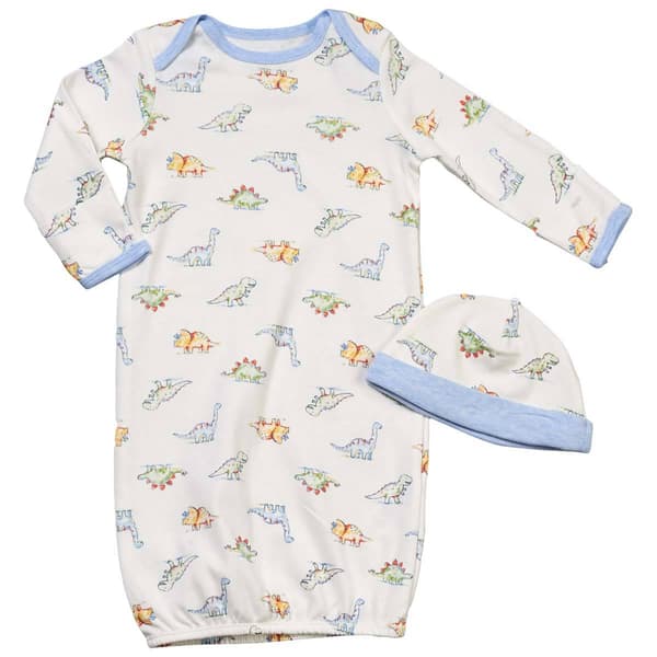 Baby Boy (NB-3M) Little Me Dinomite Gown & Hat Set - image 