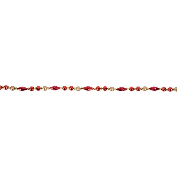Northlight Seasonal Shiny & Matte Red Beaded Christmas Garland