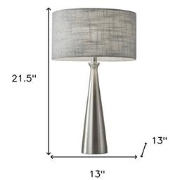 HomeRoots 22in. Silver Metal Base Table Lamp