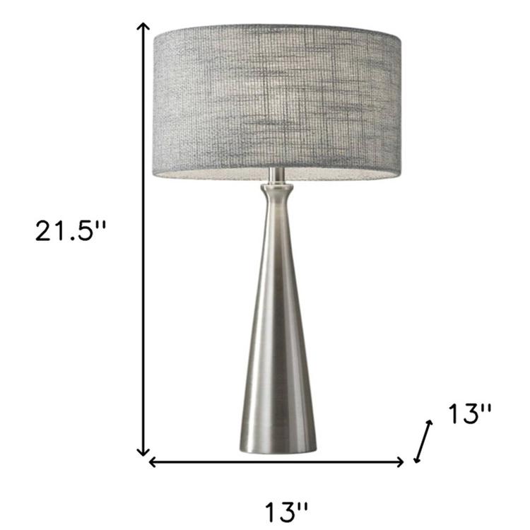 HomeRoots 22in. Silver Metal Base Table Lamp
