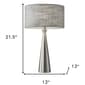 HomeRoots 22in. Silver Metal Base Table Lamp - image 4