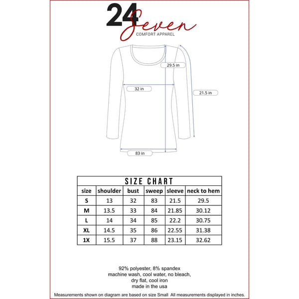 Womens 24/7 Comfort Apparel Long Sleeve Button V-Neck Tunic Top