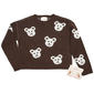 Girls (7-16) No Comment Teddy Bear Mossy Sweater w/ BFF Necklace - image 1