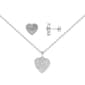 Gianni Argento Fine Silver Plated Diamond Heart Baguette 2pc. Set - image 1