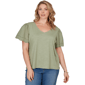 Women''s Ruby Rd. Seas The Day Eyelet Poplin Sleeve Slub Knit Top - image 1