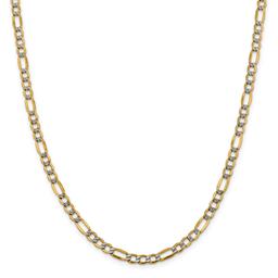 Gold Classics(tm) 5.25mm. 14k Semi Solid Pave Figaro Necklace