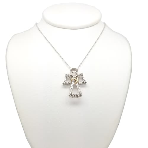 Accents by Gianni Argento Diamond Accent Silver Angel Pendant - image 