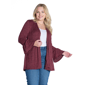 Plus Size 24/7 Comfort Apparel 3/4 Bell Sleeve Open Cardigan - image 1
