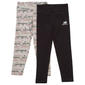 Girls (7-16) New Balance 2pk. Logo & Solid Leggings - image 2