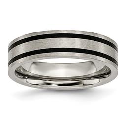 Mens Endless Affection(tm) Titanium 6mm Enameled Flat Wedding Band