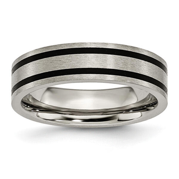 Mens Endless Affection&#40;tm&#41; Titanium 6mm Enameled Flat Wedding Band - image 