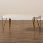 Baxton Studio Kassa Brushed Gold Metal & White Wood Coffee Table - image 7