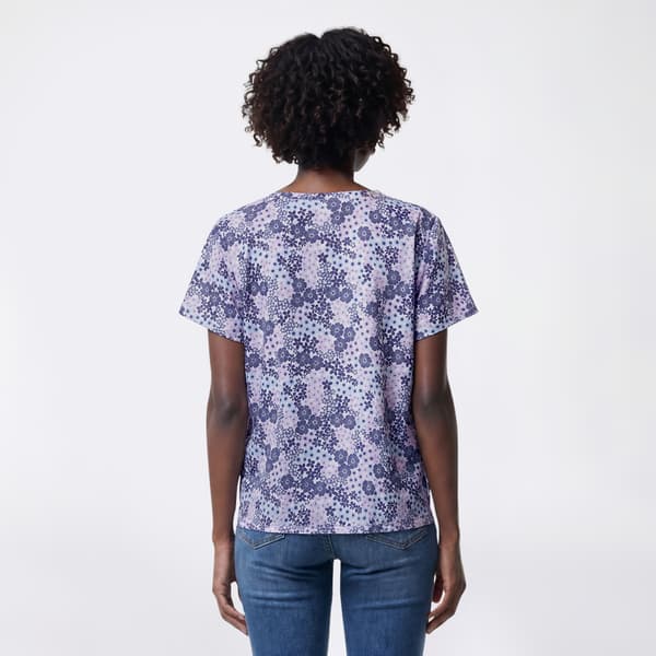 Womens Preswick & Moore® Short Sleeve Ditsy Floral Ring Blouse