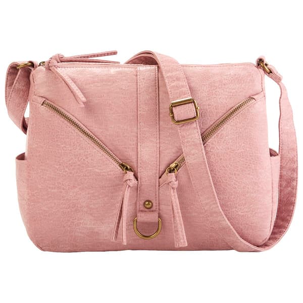 Bueno Curved Pocket Croc E/W Crossbody
