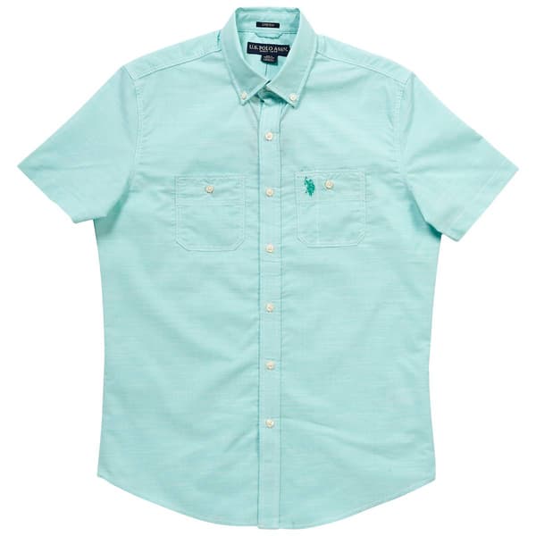 Mens U.S. Polo Assn.&#40;R&#41; Solid End on End Woven Button Down Shirt