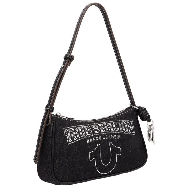 True Religion Bling Logo Denim Shoulder Bag
