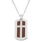 Mens Forever New Stainless Steel Cable Wire Cross Dog Tag Pendant - image 1