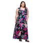 Plus Size 24/7 Comfort Apparel Black/Pink Empire Waist Maxi Dress - image 4