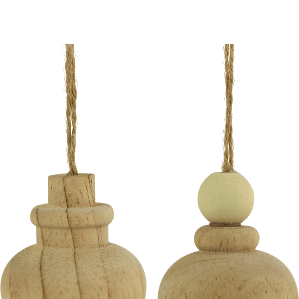 Northlight 2pk. Natural Wood Finial Christmas Tree Ornaments
