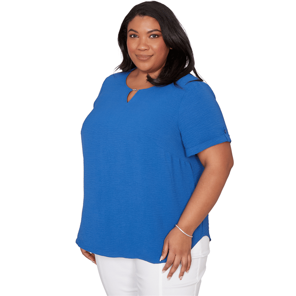 Plus Size Alfred Dunner The Royal Treatment Keyhole Neck Blouse