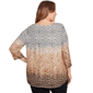 Plus Size Ruby Rd. Cozy Time Ombre Leopard Paisley Blouse - image 2