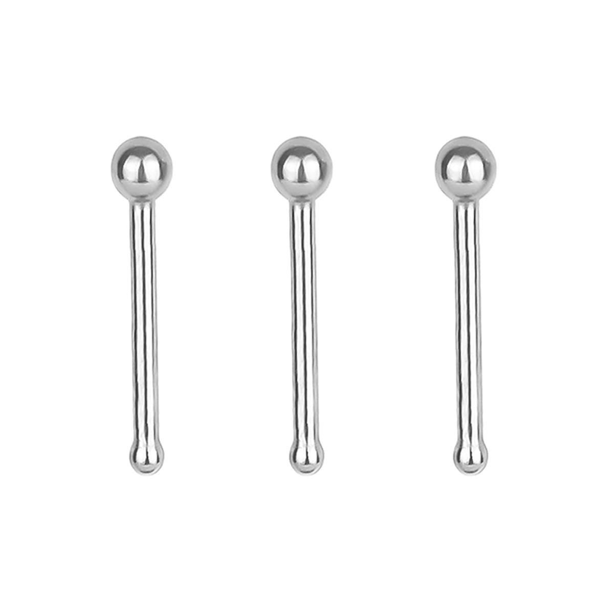 3pk. 20-Gauge Surgical Steel Highly Polished Balls Nose Bone Set