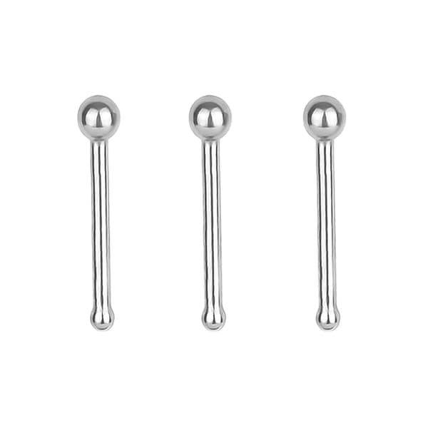 3pk. 20-Gauge Surgical Steel Highly Polished Balls Nose Bone Set