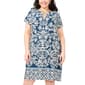 Plus MSK Short Sleeve Border Print It 3 Ring Dress - image 1