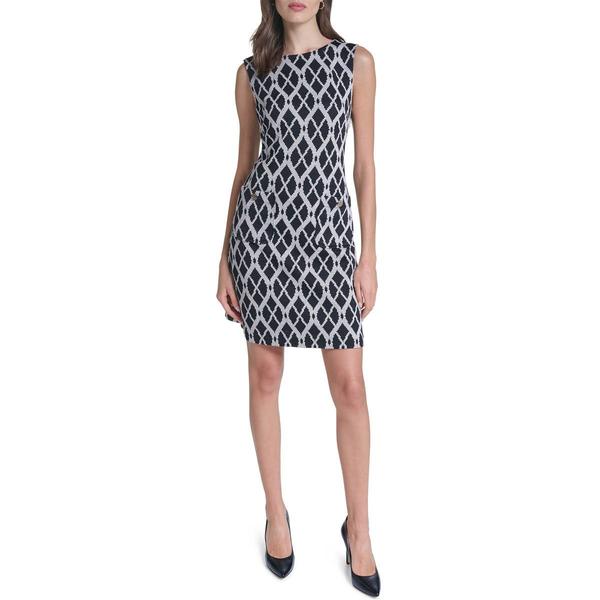 Womens Tommy Hilfiger Sleevless Argyle Knit Pocket Shift Dress