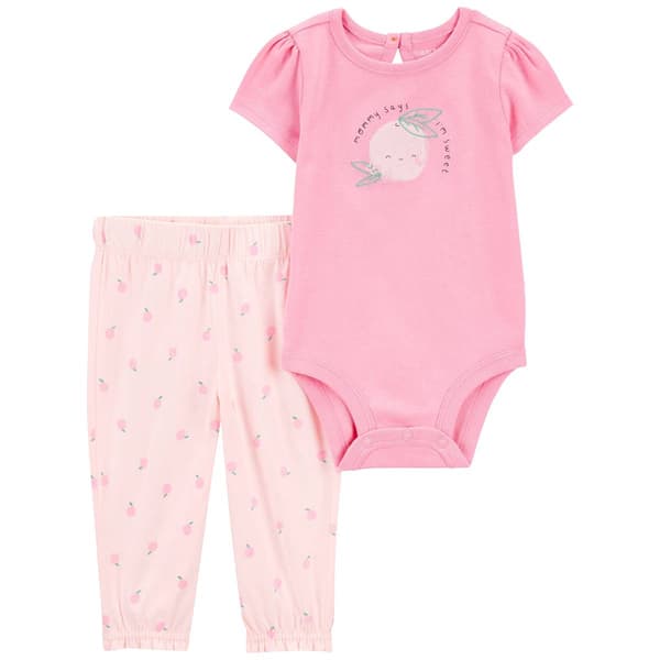 Baby Girl &#40;NB-24M&#41; Carter''s&#40;R&#41; Peaches Bodysuit & Pants Set