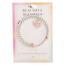 Beautiful Blessings White Leather Coil Infinity Charm Bracelet