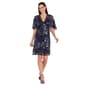 Petite R&M Richards Flutter Sleeve V Neck Beaded Floral Dress - image 1