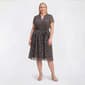 Plus Size MSK Short Sleeve Ditsy Floral Pintuck A-Line Dress - image 1