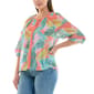 Womens Zac & Rachel 3/4 Sleeve Keyhole Neck Tropical Blouse - image 3