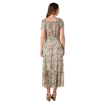 Womens Figueroa & Flower Short Sleeve Floral Tier Hem Maxi Dress - Boscov's