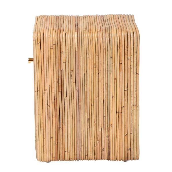 bali & pari Rosina Bohemian Natural Rattan 1-Drawer Nightstand