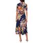 Womens MSK Elbow Sleeve Print ITY Half Zip Neck Midi Dress - image 2
