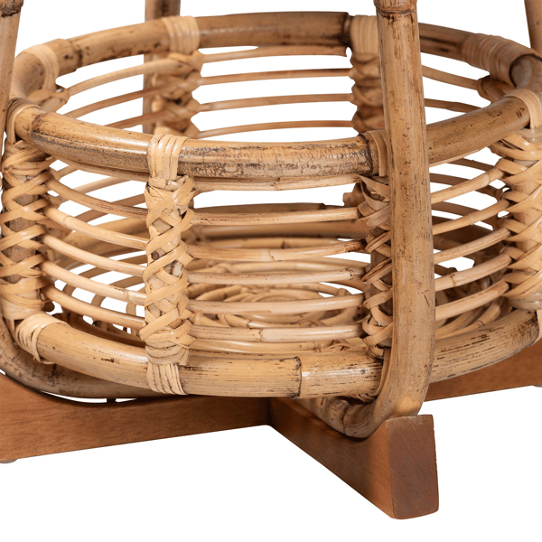 bali & pari Derenik Natural Rattan & Mahogany Wood End Table