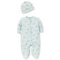 Baby Girl (NB-9M) Little Me Floral Footie Sleeper with Hat - Mint - image 1