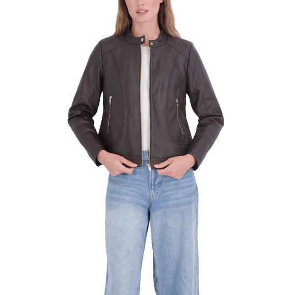 Sebby Collection Women''s Faux Leather Scuba With Faux Fur Lining