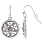 1928 Silver-Tone/Amethyst Flower Drop Earrings - image 1