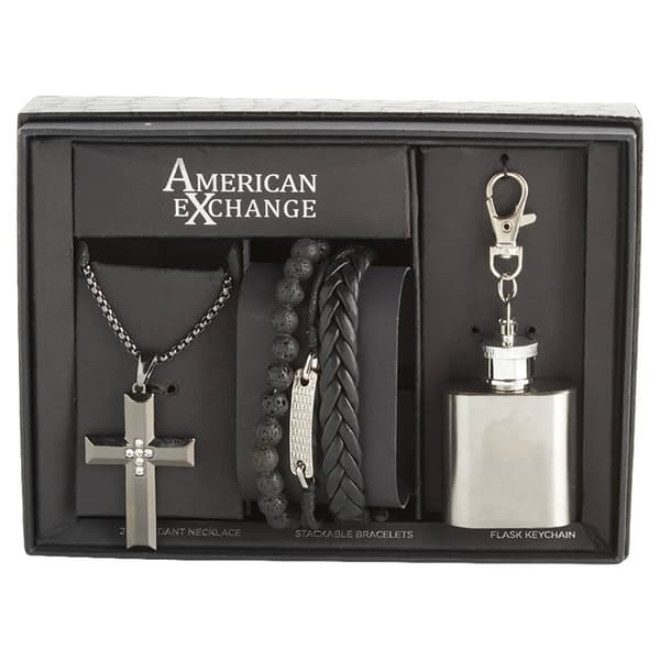 Mens Gentlemen''s Classics(tm) Necklace/Bracelet/Flask Set - image 