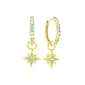 Forever New 18kt. Gold Plated CZ Starburst Dangle Earrings - image 1