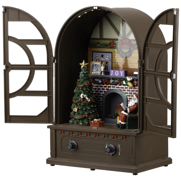 Northlight LED & Musical Retro Radio with Santa Scene Decor